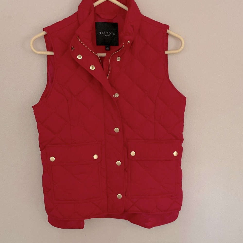 Talbots Women's Vibrant Red Quilted Vest